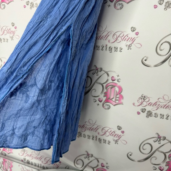 Water water everywhere dress coverup beach floral blue embroidered flowers 💐 - Picture 5 of 8